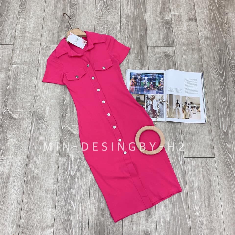 Đầm sơ mi thun cotton hàng QC cao cấp