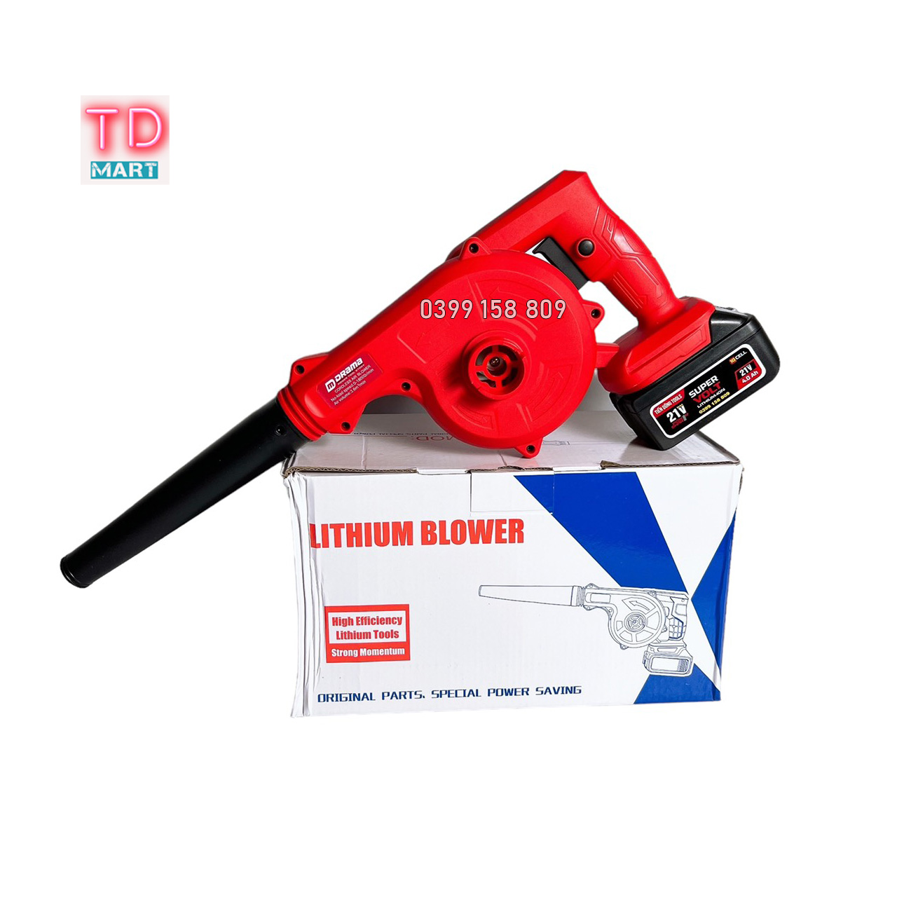 Máy thổi bụi dùng pin 21v 10 cell drama chân pin makita phổ thông