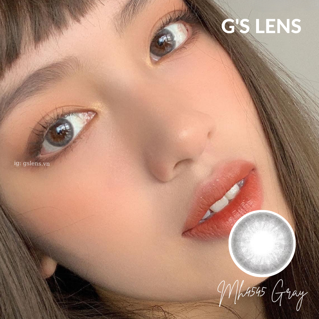 Lens mắt kính áp tròng xám trong trẻo tự nhiên mh4545 gray size s 14.2mm full 0 đến 6 độ cận - g's lens