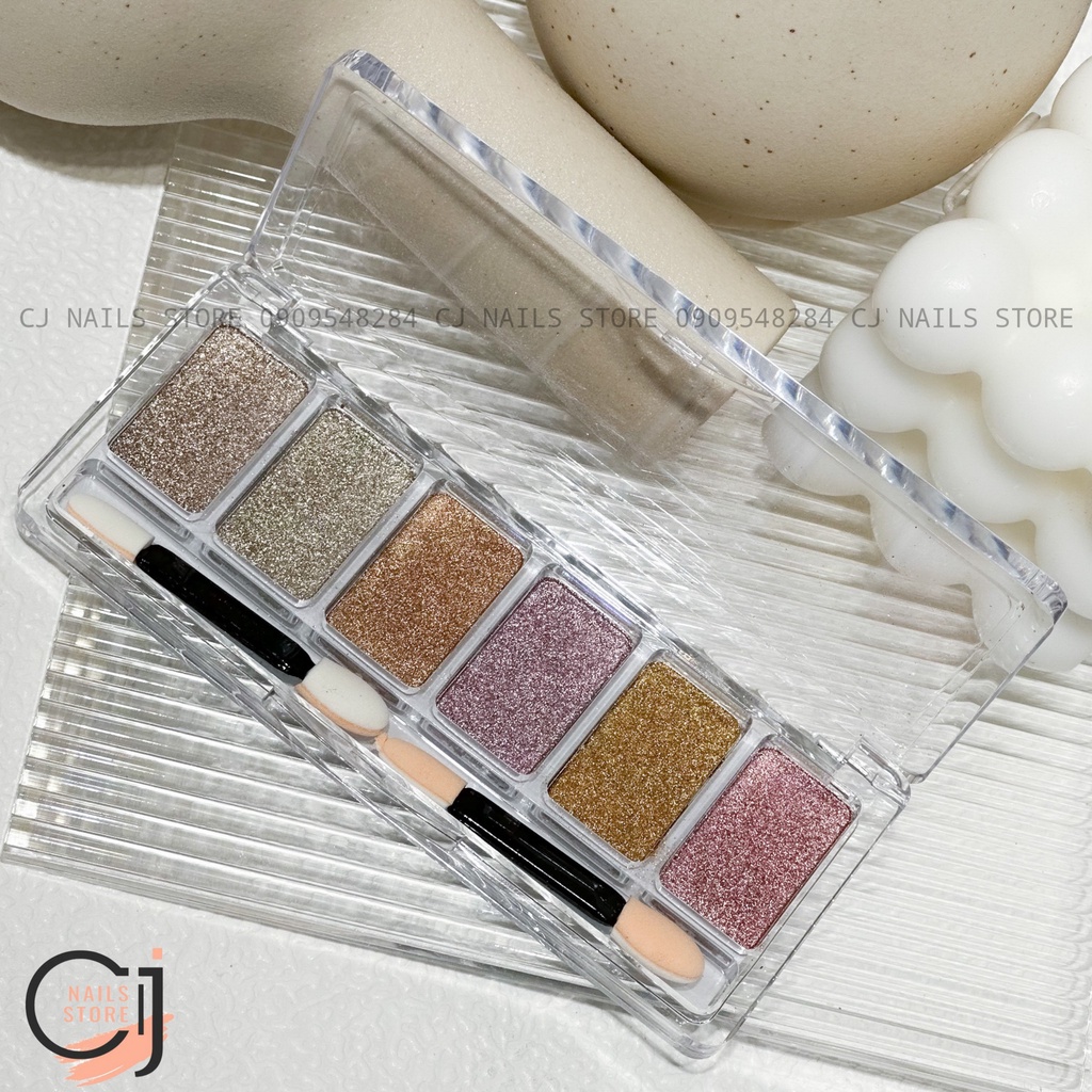 Set tráng gương nén siêu sáng 6 ô cao cấp