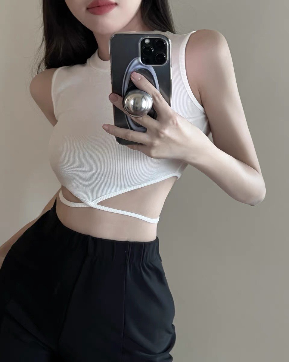 Áo croptop sát nách ôm body PINKSTORE29 dây đan eo nữ sexy YÊU KIỀU A5348