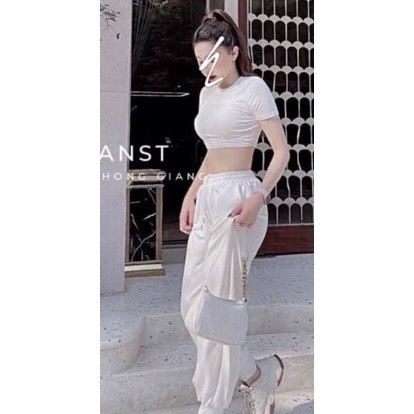 SÉT ÁO CROPTOP BOZIP KÈM QUẦN BOM