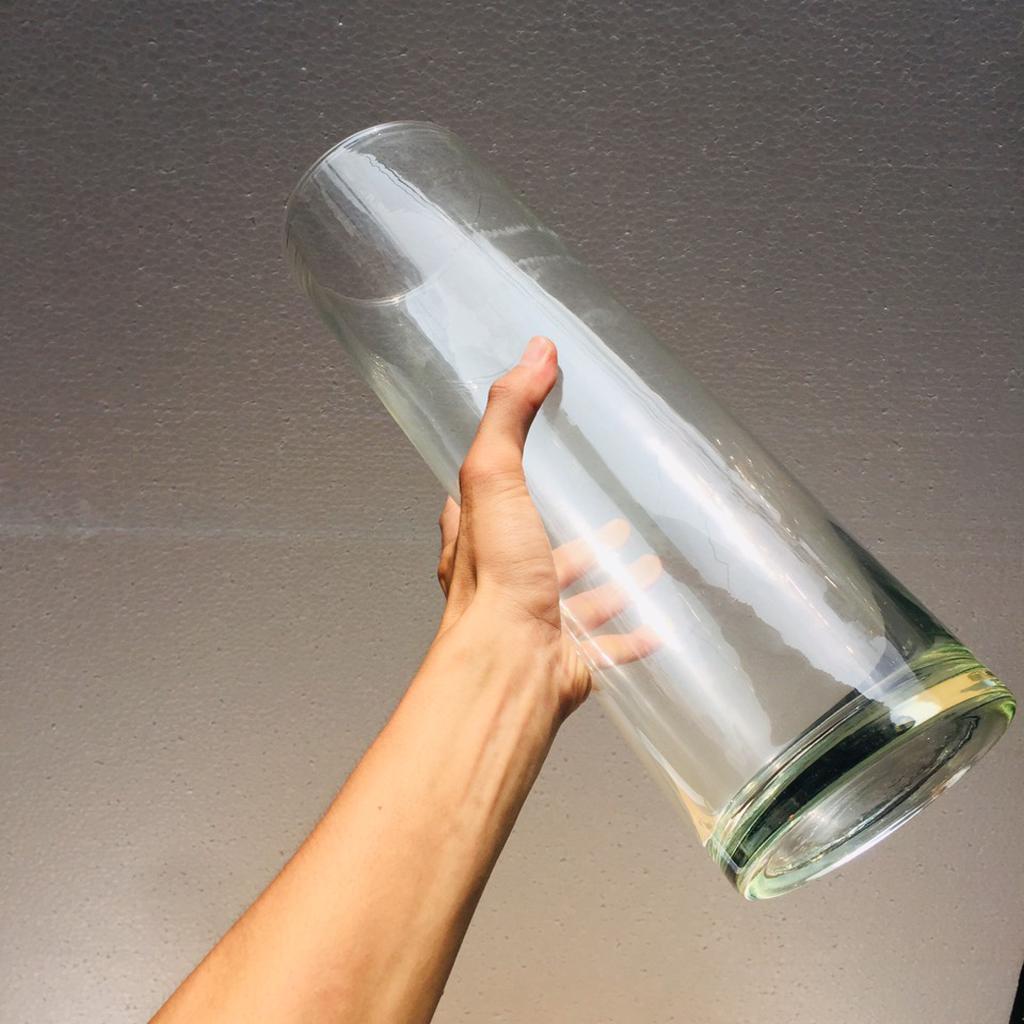 Chậu thủy tinh trụ tròn để bàn 10x40cm