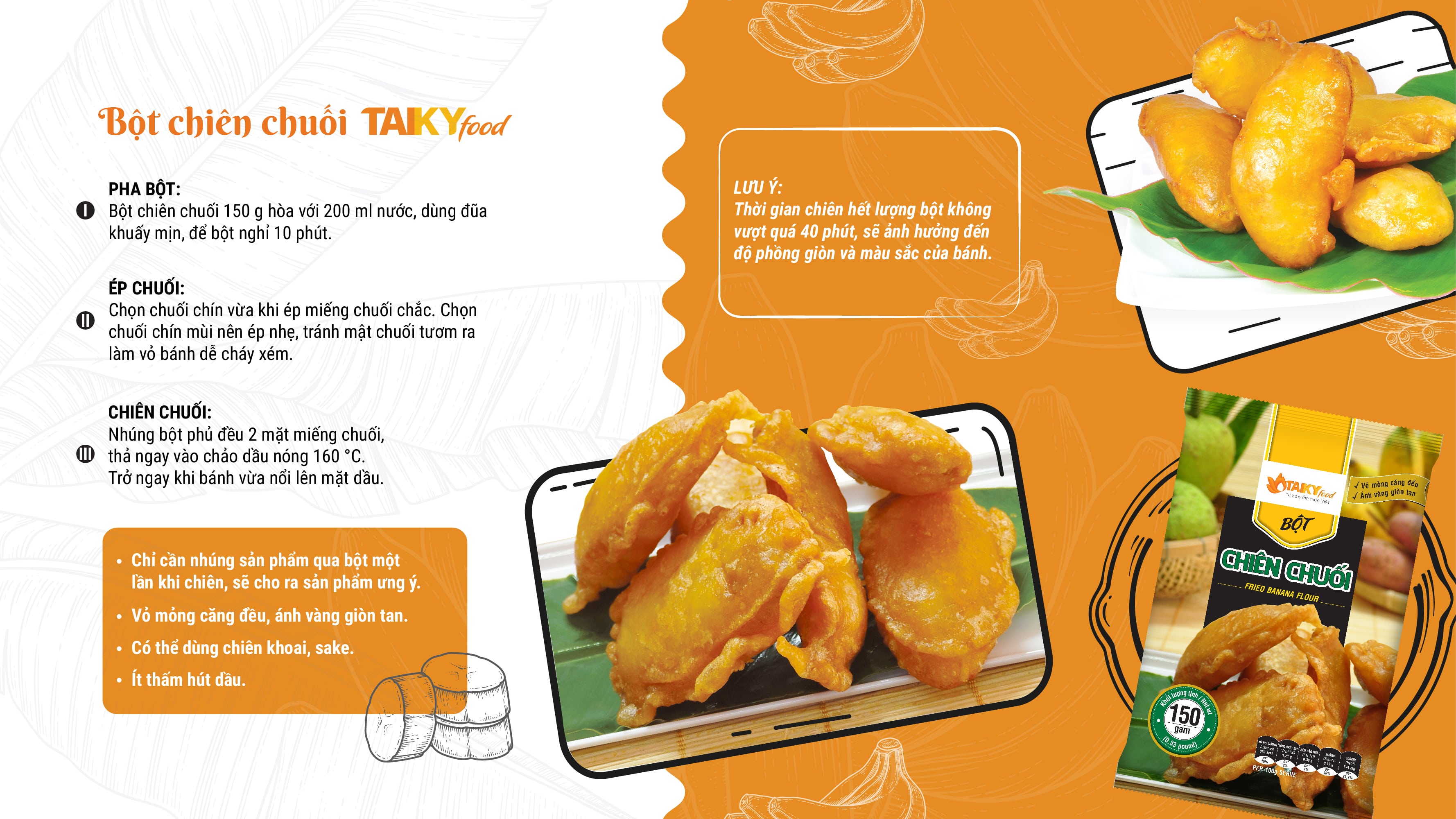 Bột chiên chuối Tài Ký gói 150g