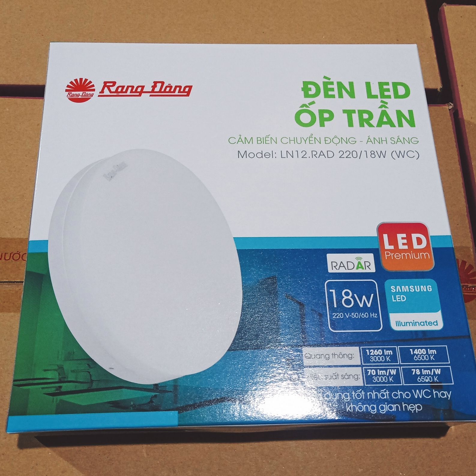 Đèn LED Ốp trần Tròn cảm biến chuyển động cảm biến ánh sáng Rạng Đông ...