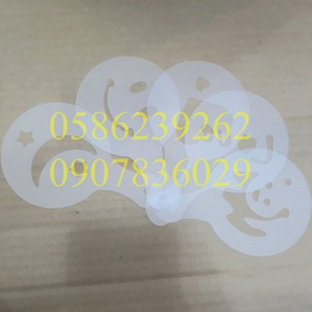 Bộ 16 khuôn rắc bột cacao, bột trang trí, miếng tạo hình capuchino