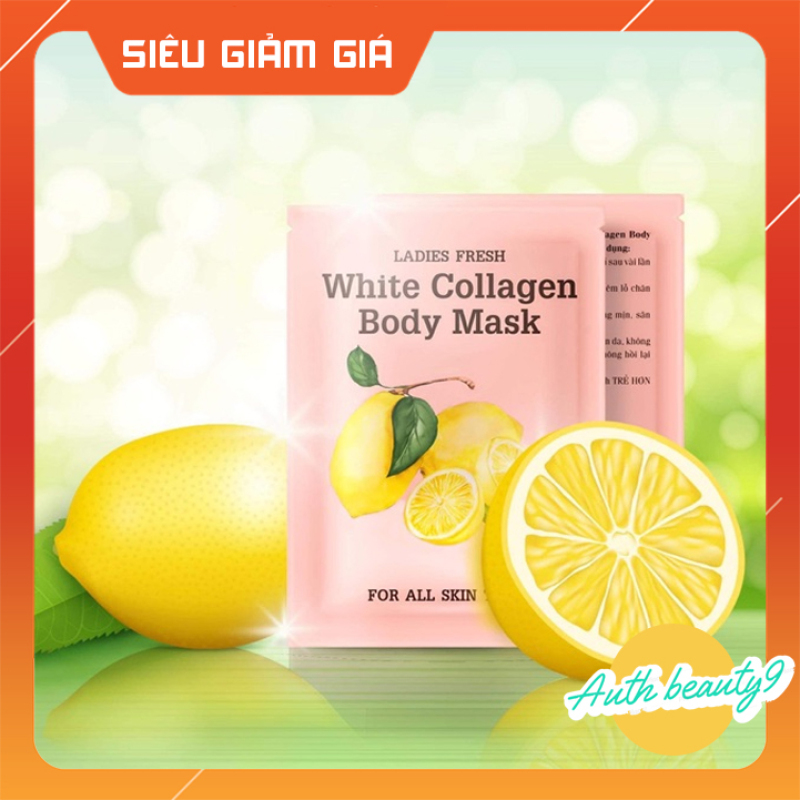 Ủ TRẮNG CHANH White Collagen Body Mask 1 Hộp 3 Gói SIÊU TRẮNG NHANH, BẬT TÔNG CHỈ SAU 1 LIỆU TRÌNH