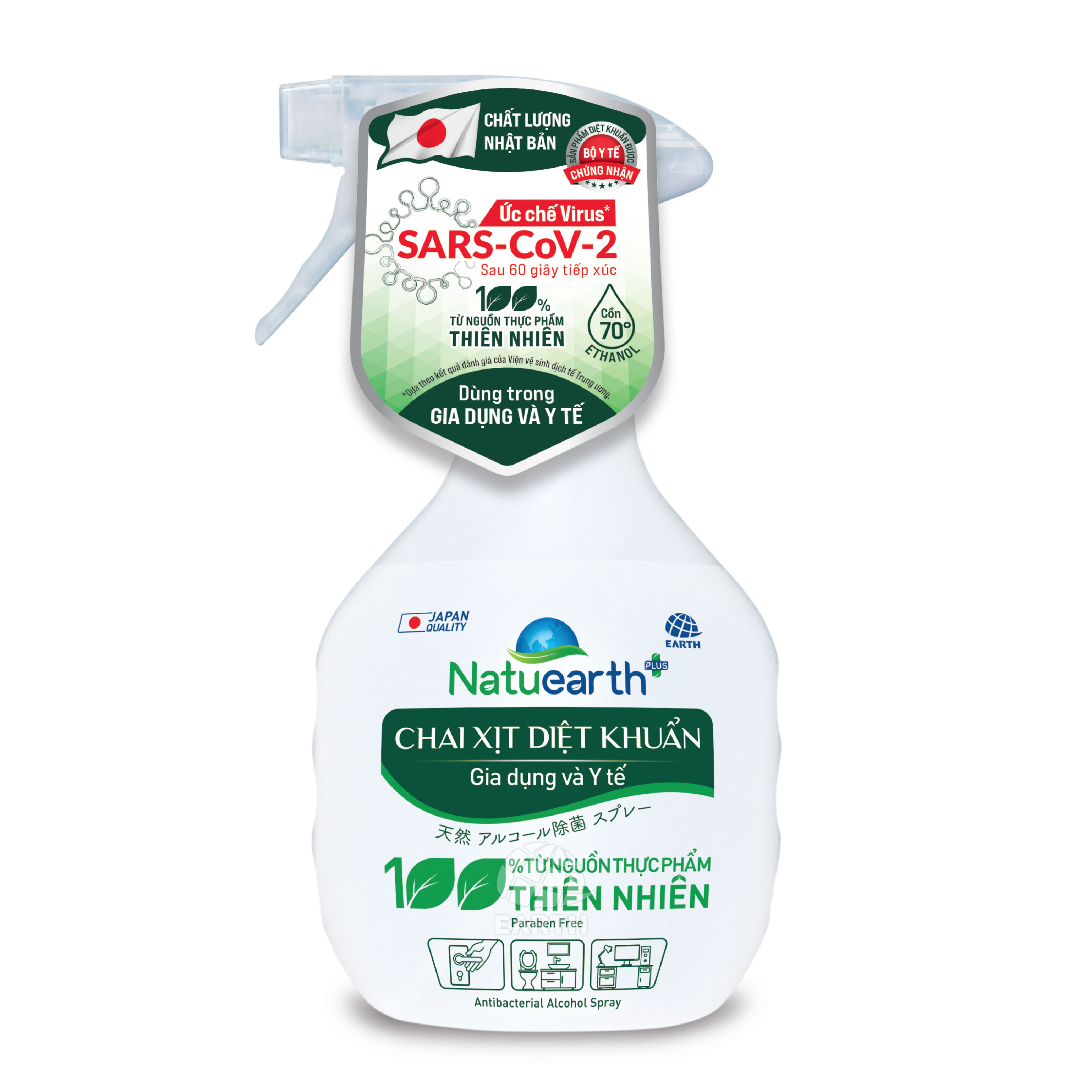 Natuearth - Chai xịt diệt khuẩn 410ml (Y Tế)