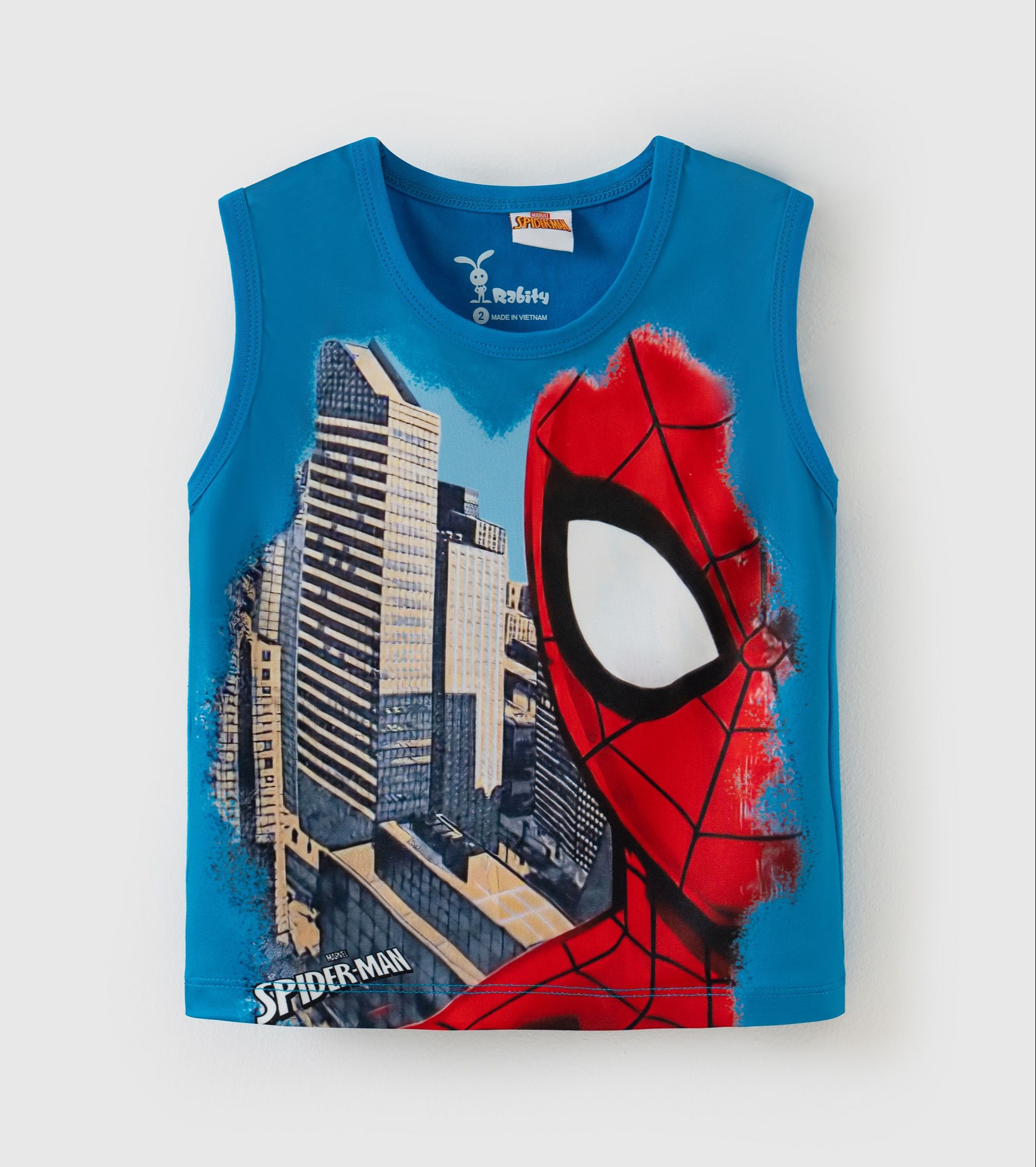 Áo thun Spiderman sát nách Rabity áo ba lỗ hoạ tiết siêu nhân cho trẻ em 5678