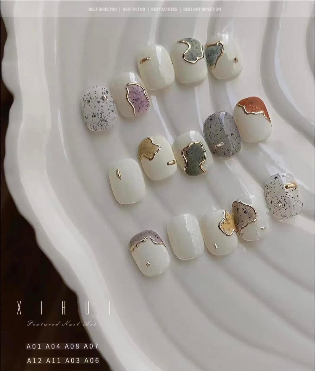Sét Sơn Gel Đá sét 12 màu tặng bảng mầu