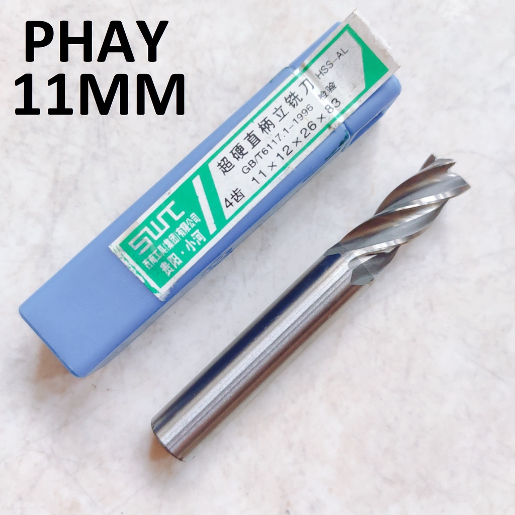Mũi phay 7mm, 4 me cắt, chất liệu thép gió