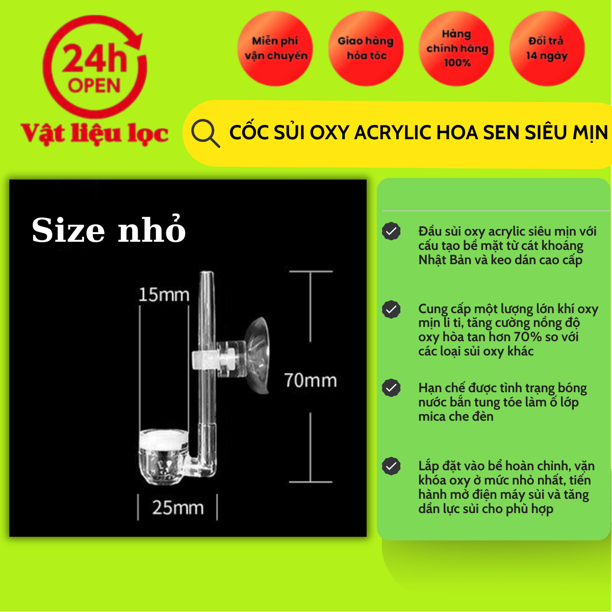 Cốc Sủi Oxy Acrylic Lotus Siêu Mịn