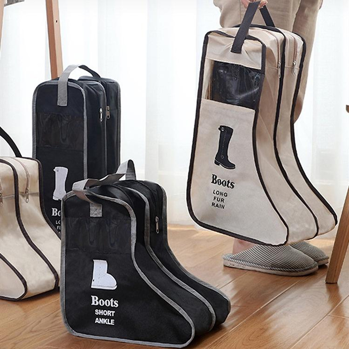Túi đựng giầy, boot có quai xách, túi bảo quản giầy, boot chống nấm mốc, bụi bẩn cao cấp tiện dụng