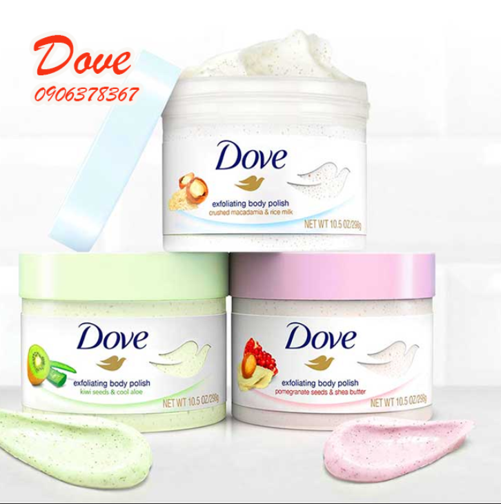 Tẩy da chết body Dove Exfoliating Body Polish mềm mịn sáng da