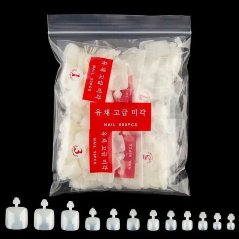 Móng úp chân đủ size từ 0 đến 9 số lượng 600 chiếc giá rẻ