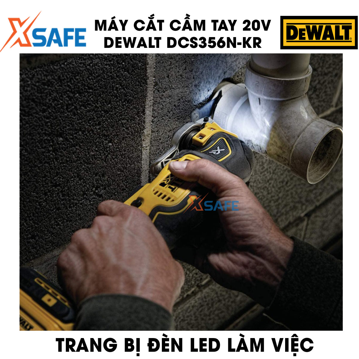 Portable cutting machine 20V DeWalt bundled set accessories cutting blade. Cutter DeWalt, equipped with LED lights work, material with non-slip rubber and quiet, three-speed, guarantee genuine-distribution genuine xsafe