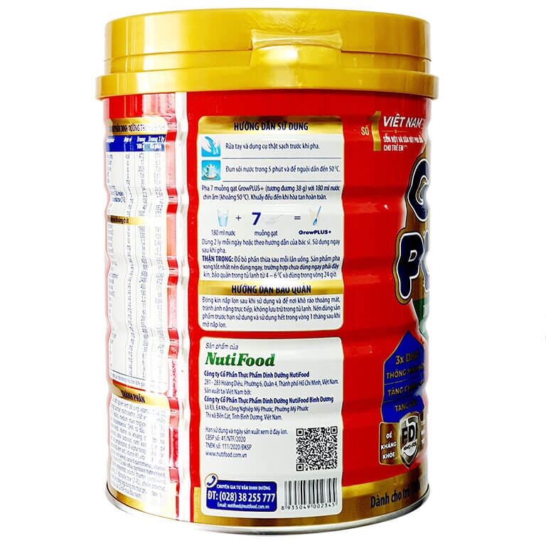 Sữa Bột Nutifood Growplus Đỏ 1+ 900g
