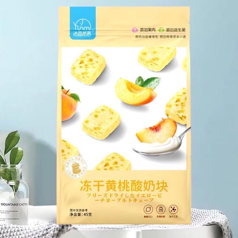Sữa Chua Khô Sấy Lạnh Đủ Vị Trái Cây 45gr (Đào, Xoài, Việt Quất,...)