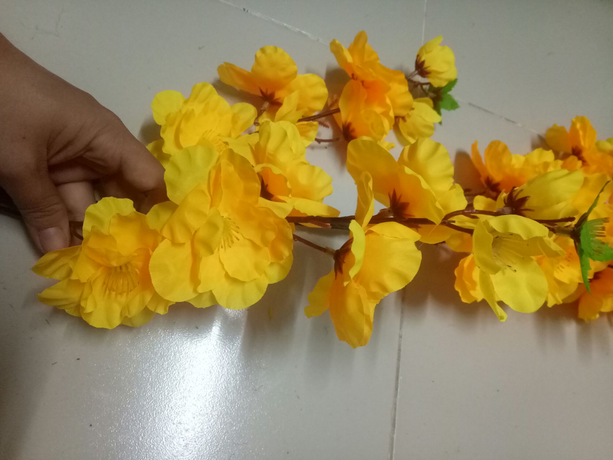 1 cành hoa mai cánh lớn - 1 mét