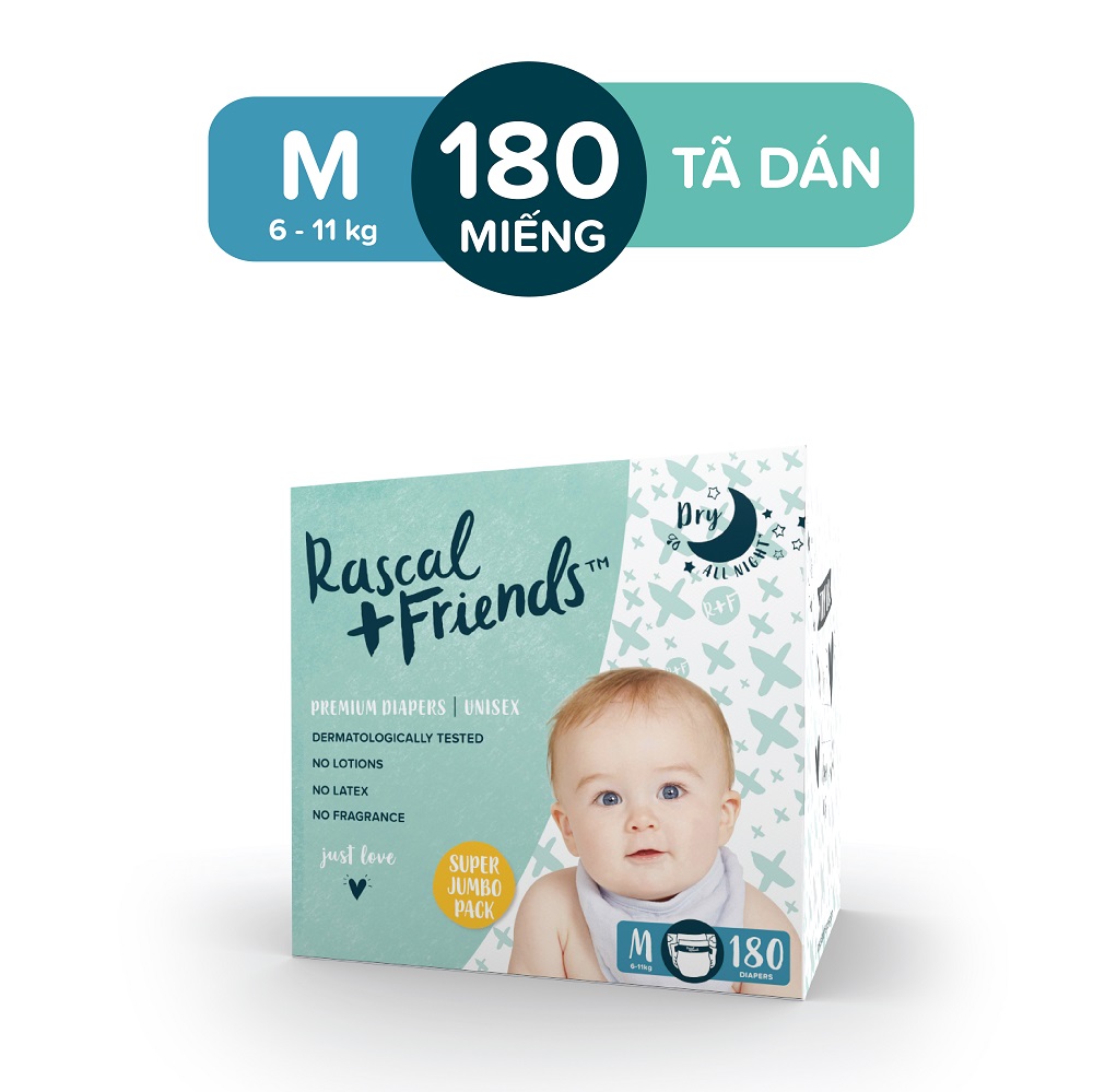 [HOT DEAL] Tã/Bỉm Quần Rascal & Friends cho bé 6kg 11kgSize M 58 miếng ...