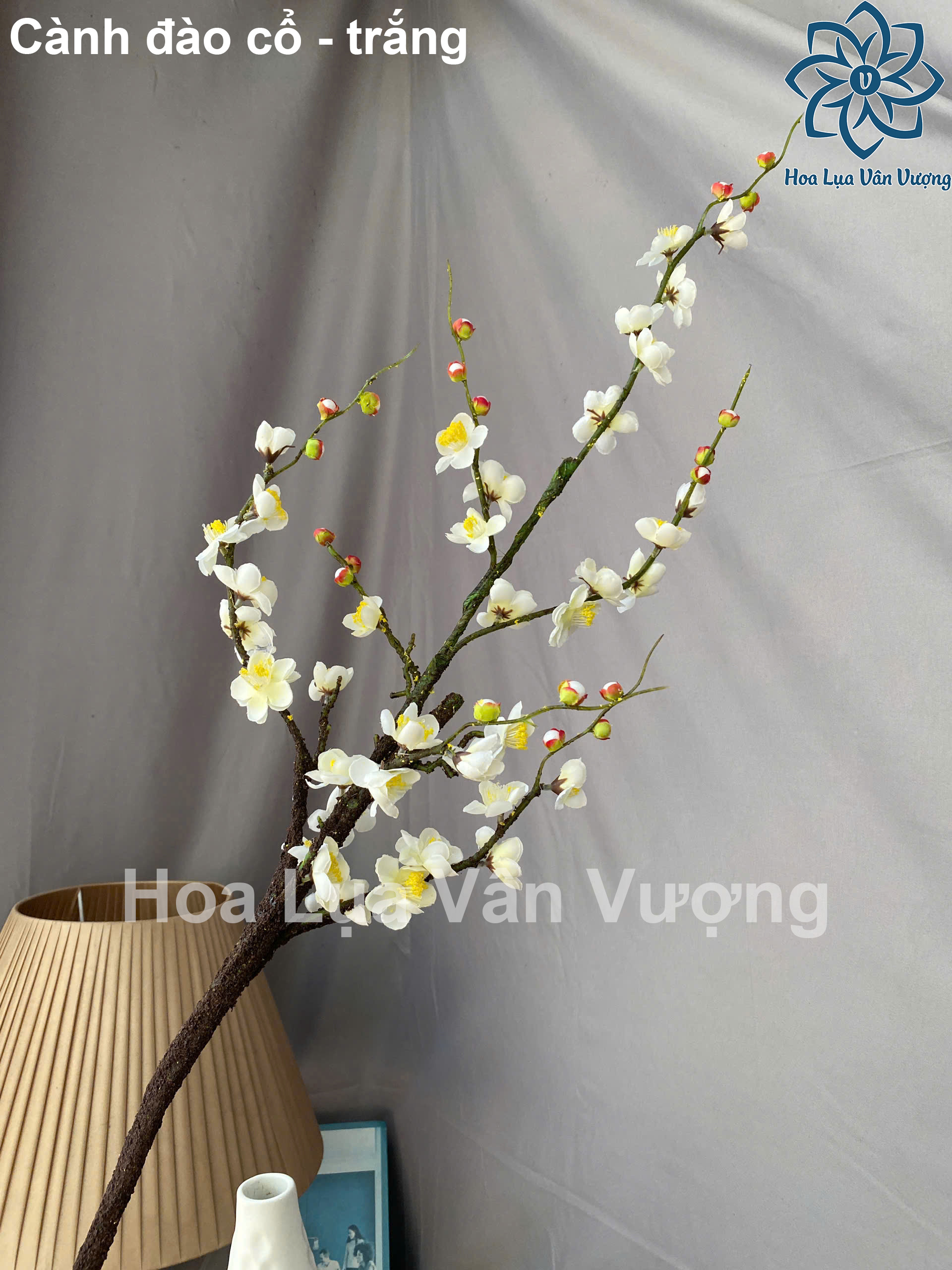 Hoa Giả, Hoa Lụa, Cành Đào Cổ Trang Trí Phòng