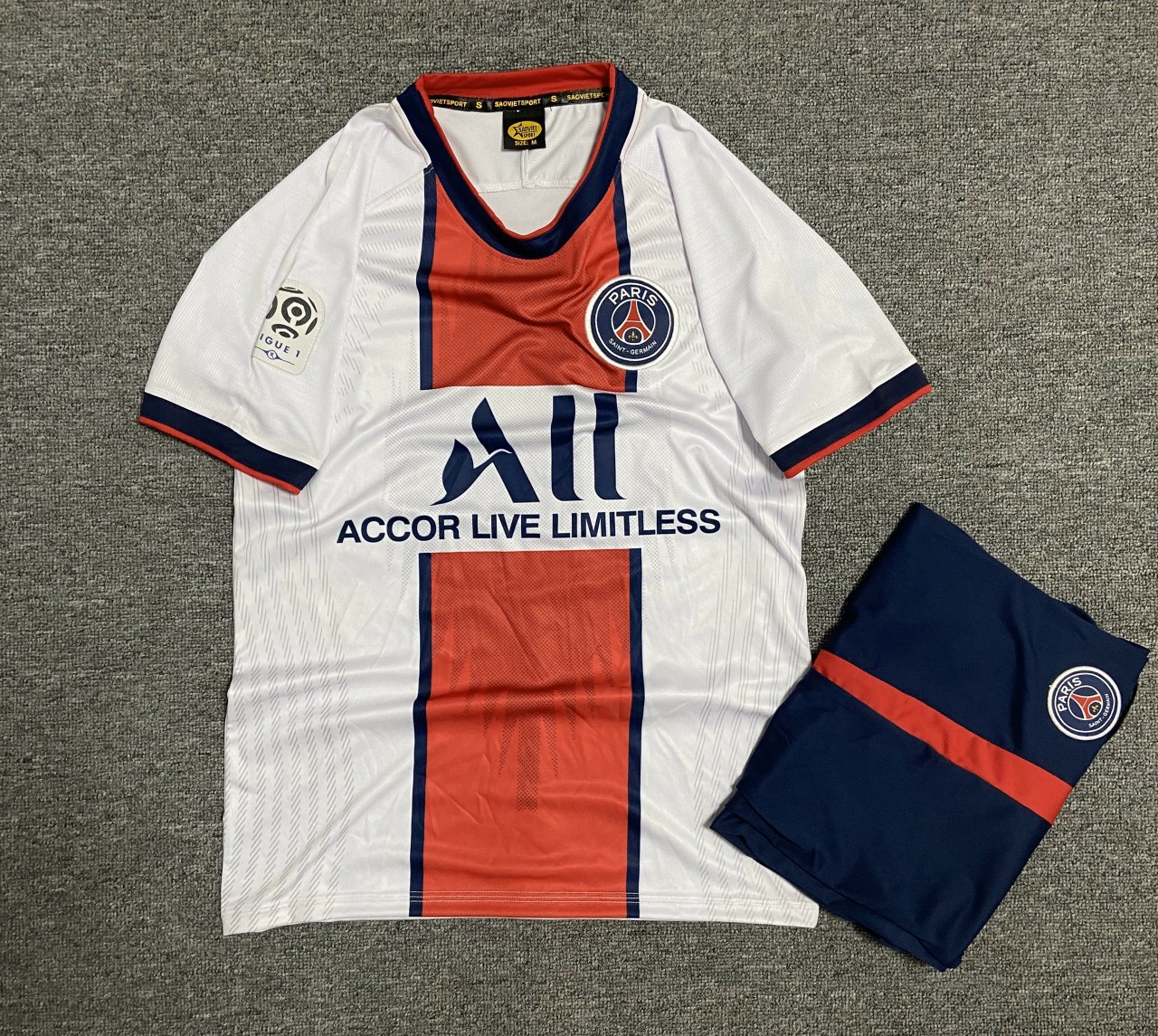 ÁO BÓNG ĐÁ CLB Paris Saint-Germain TRẮNG MỚI NHẤT 2020-2021
