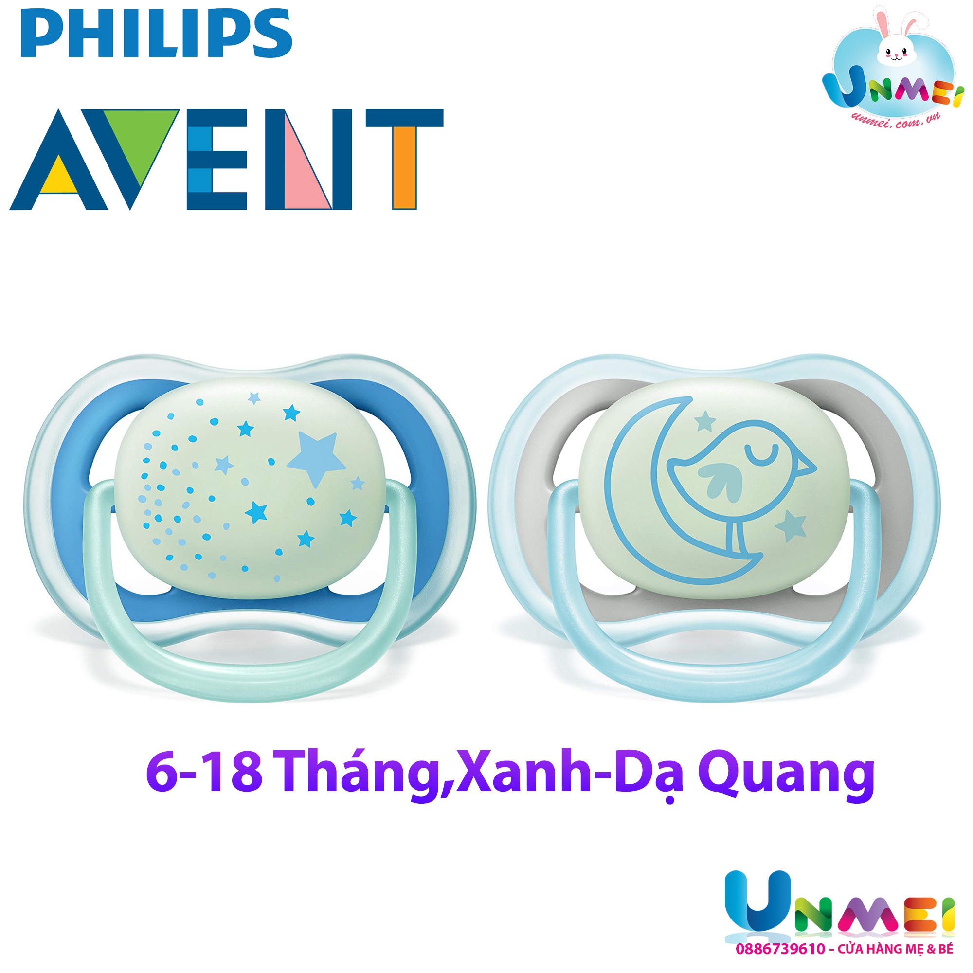 Ty Ngậm - Ti Giả Chỉnh Nha đầu dẹt Philips Avent Ultra Air dành cho Bé 0-6 và 6-18 Tháng