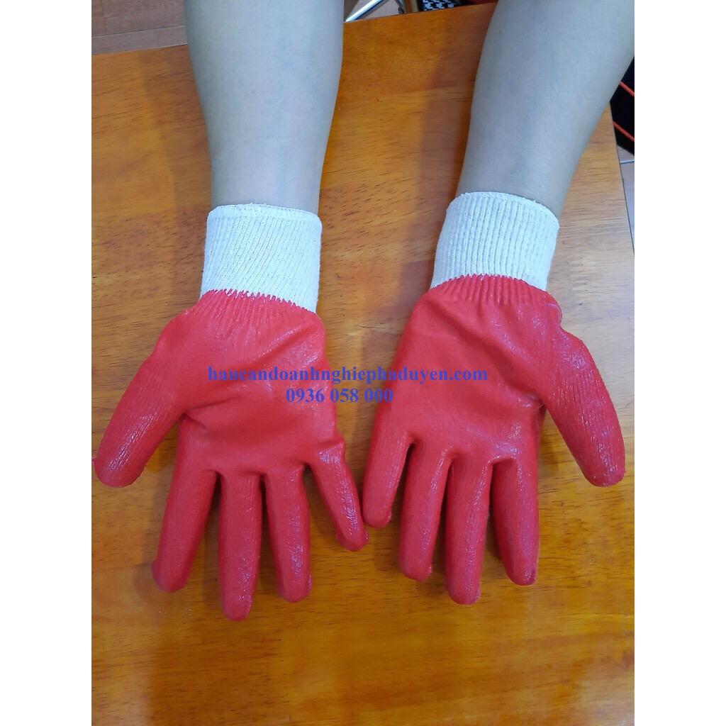 Găng tay phủ cao su 2 mặt xuất Hàn( combo 5 đôi)