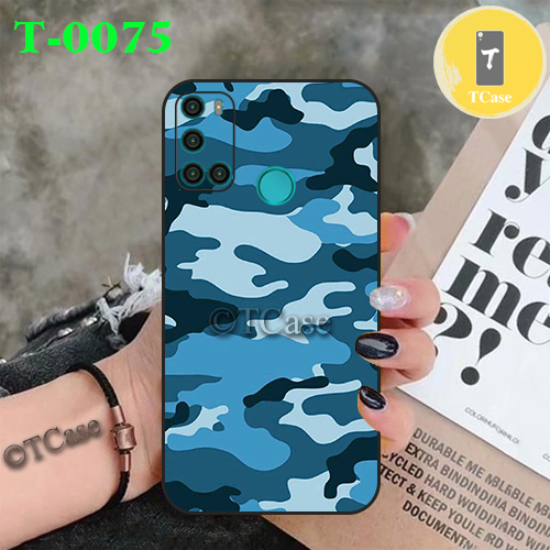 Ốp lưng Vsmart Joy 4 - Ốp dẻo đen in hình nền Camo