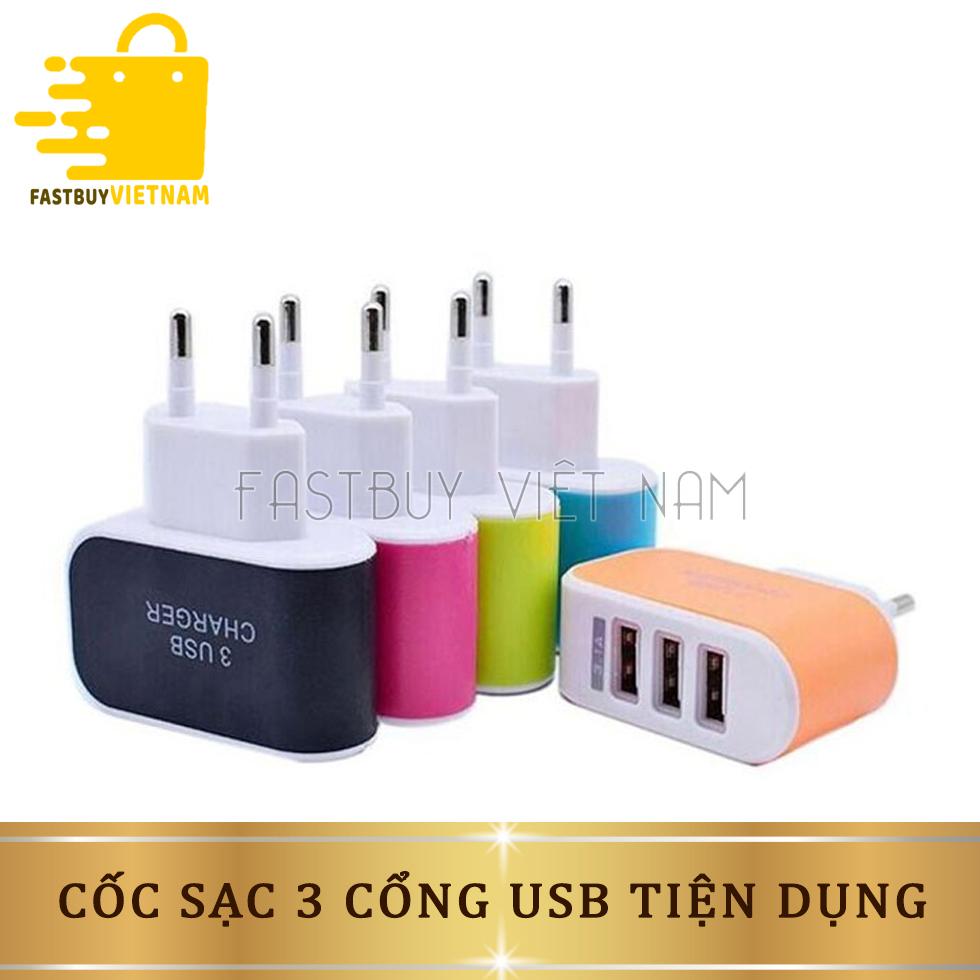 Củ,cốc sạc đa năng 3 cổng usb siêu nhanh, siêu bền - củ sạc 3 đầu ra tiện lợi cho gia đình