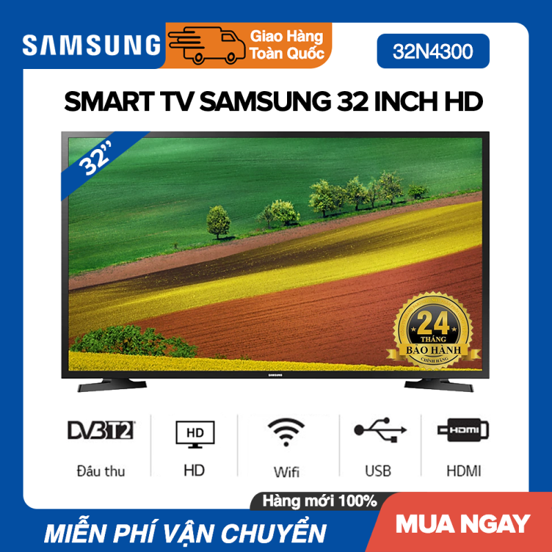 Smart Tivi Samsung 32 inch HD - Model UA32N4300 (Đen) - Bảo Hành 2 Năm chính hãng
