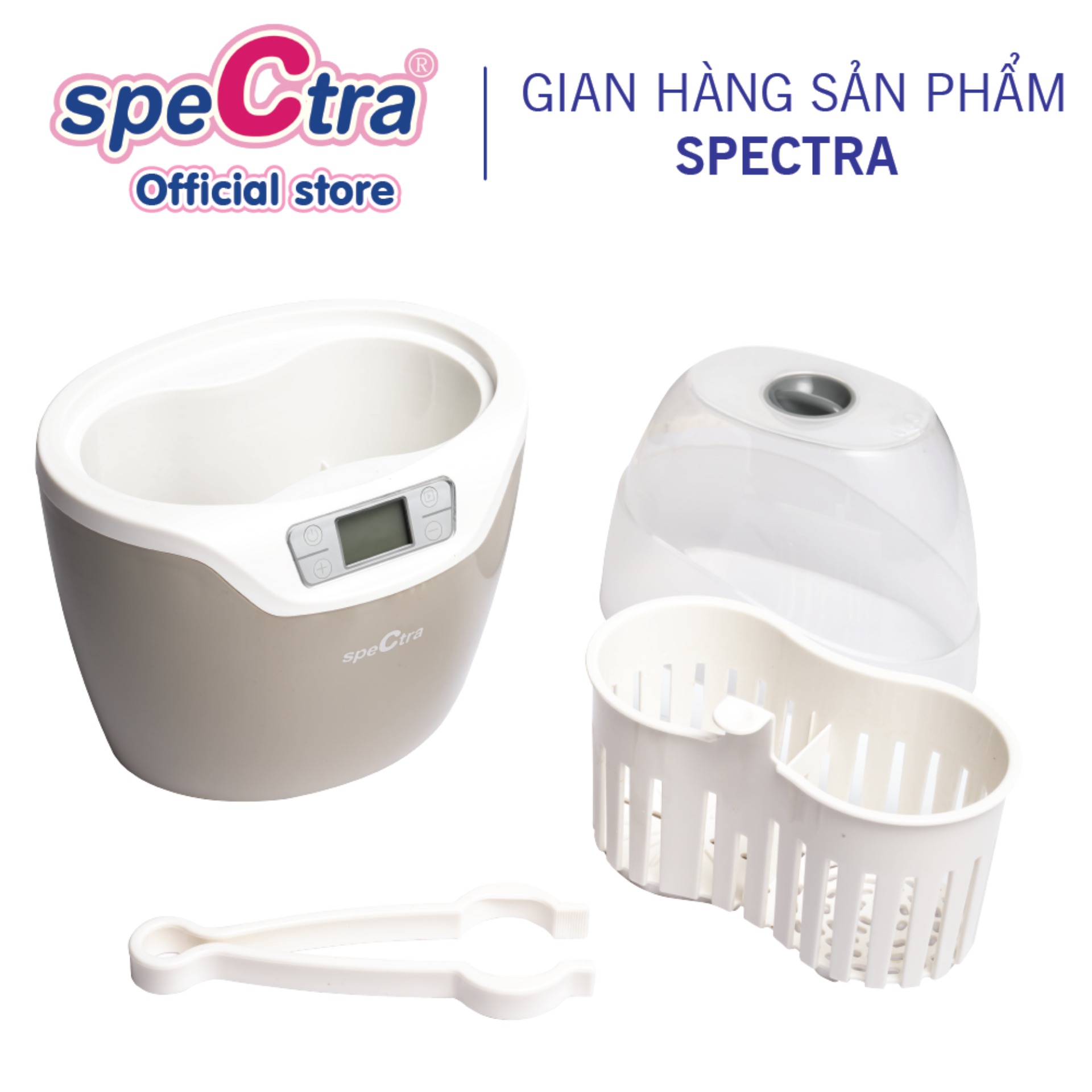 Máy Hâm Sữa Đa Năng Spectra - 3 in1, Tiệt Trùng, Hấp Thức Ăn, Hàng Chính Hãng (Bảo Hành 12 Tháng)
