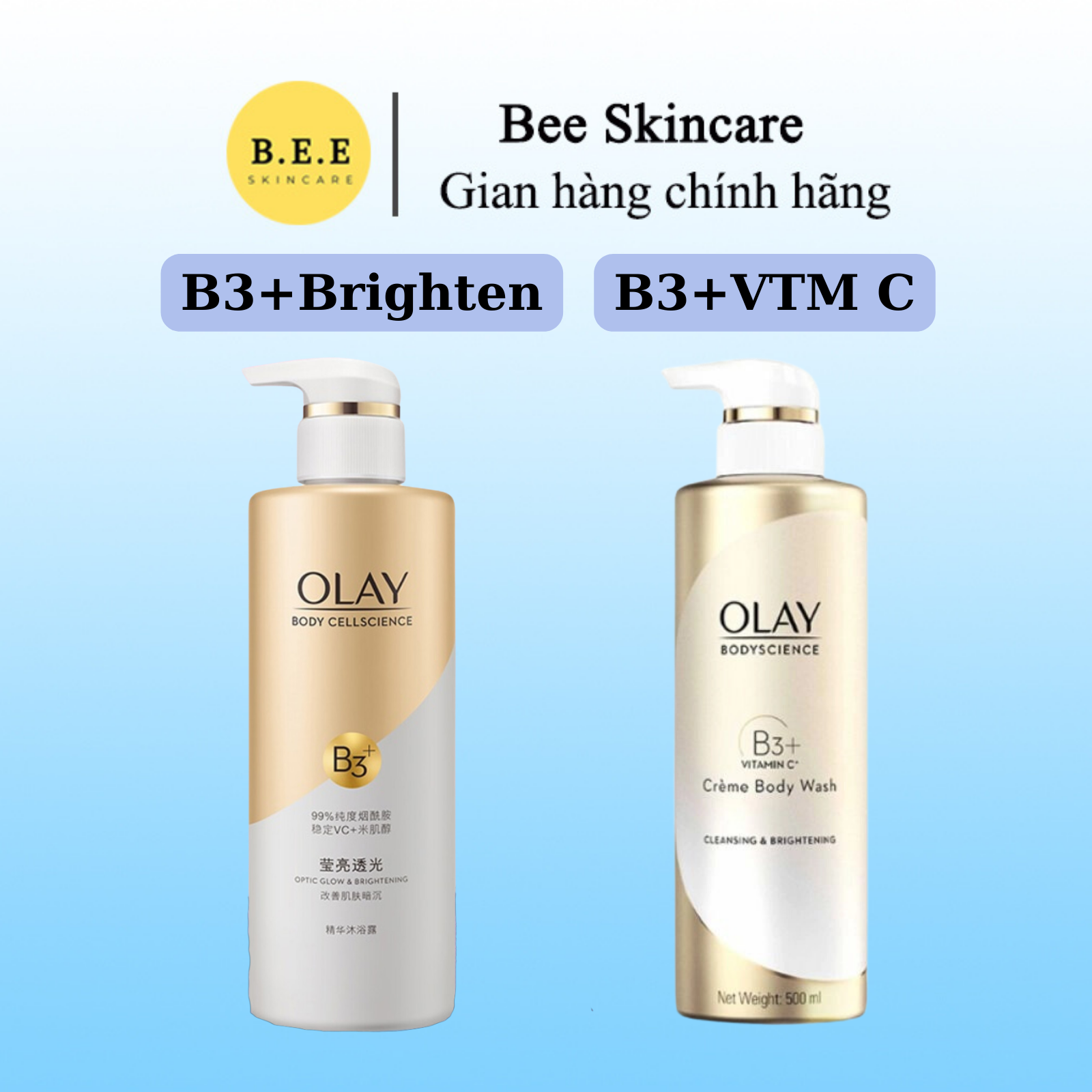 Dưỡng Thể Olay B3 Retinol- Olay Bright Ultra Whitening Dưỡng Trắng Toàn Thân Bee Skincare