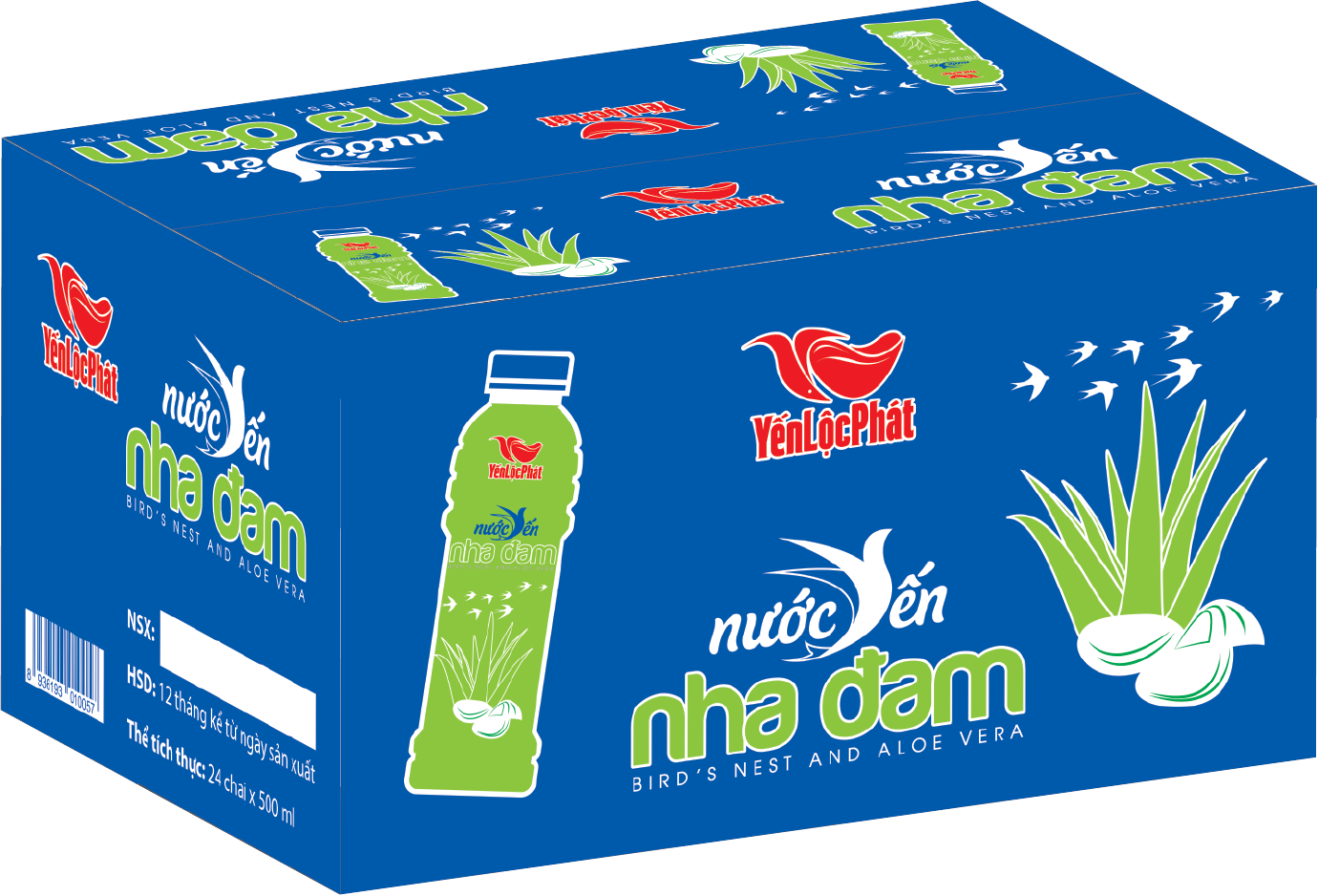 THÙNG 24 CHAI NƯỚC YẾN NHA ĐAM YẾN LỘC PHÁT chai 415ml