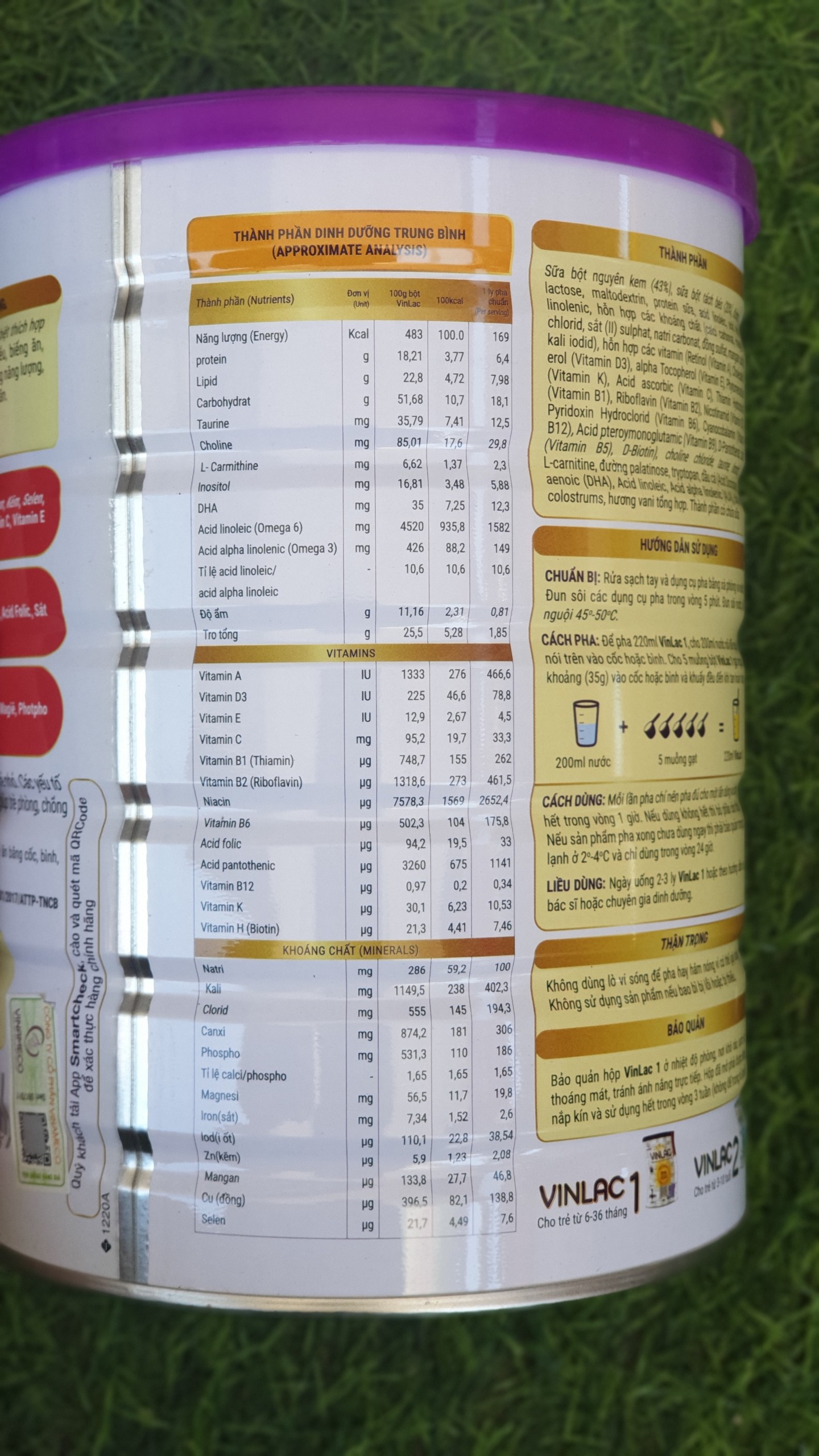 Sữa VINLAC 2 Cho bé từ 3-10 Tuổi (900g)