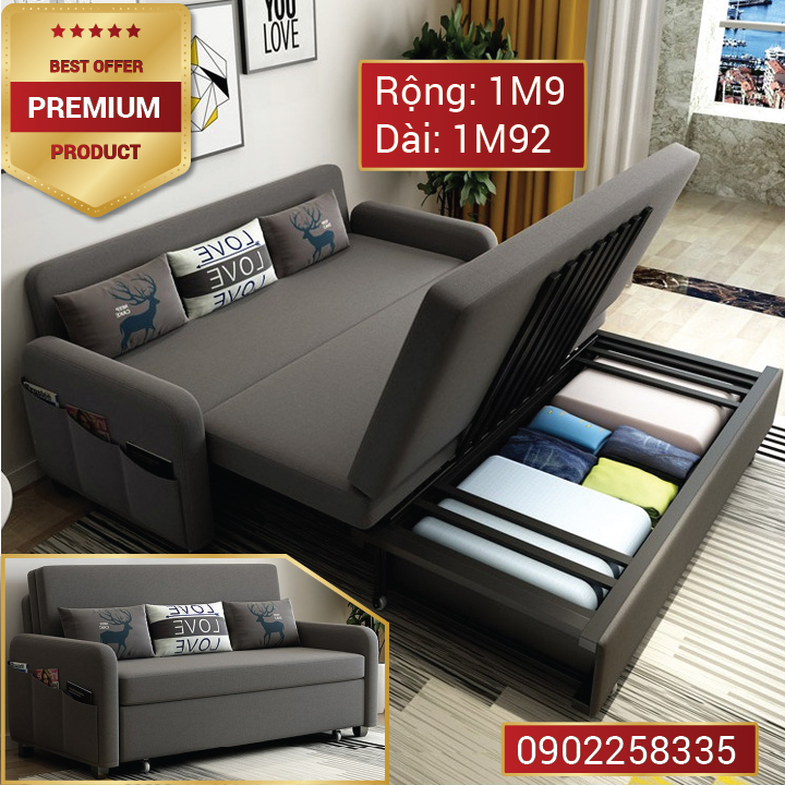 [Trả góp 0%]Giường đa năng gấp gọn thành ghế sofa cao cấp - sang trọng - hiện đại