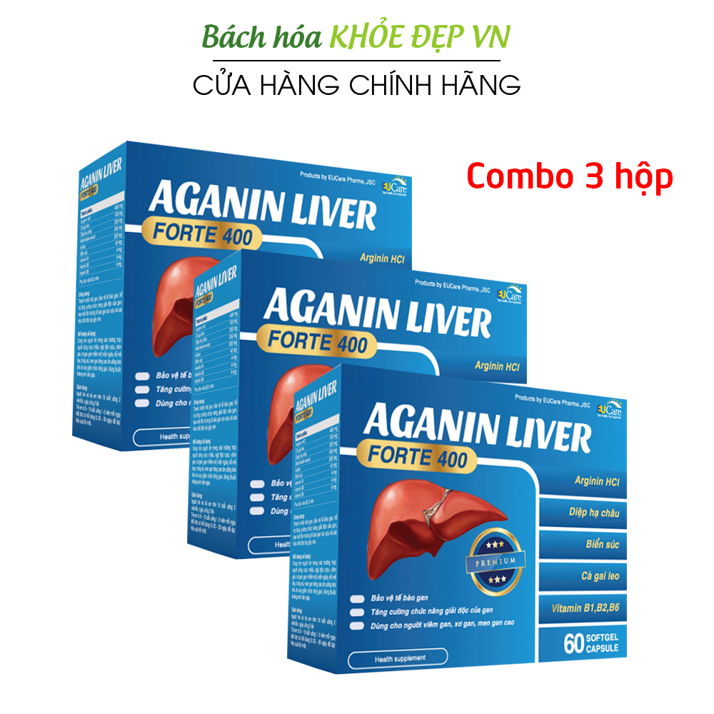 Combo 3 hộp bổ gan, giải độc gan AGANIN LIVER tăng cường chức năng gan- Hộp 60 viên
