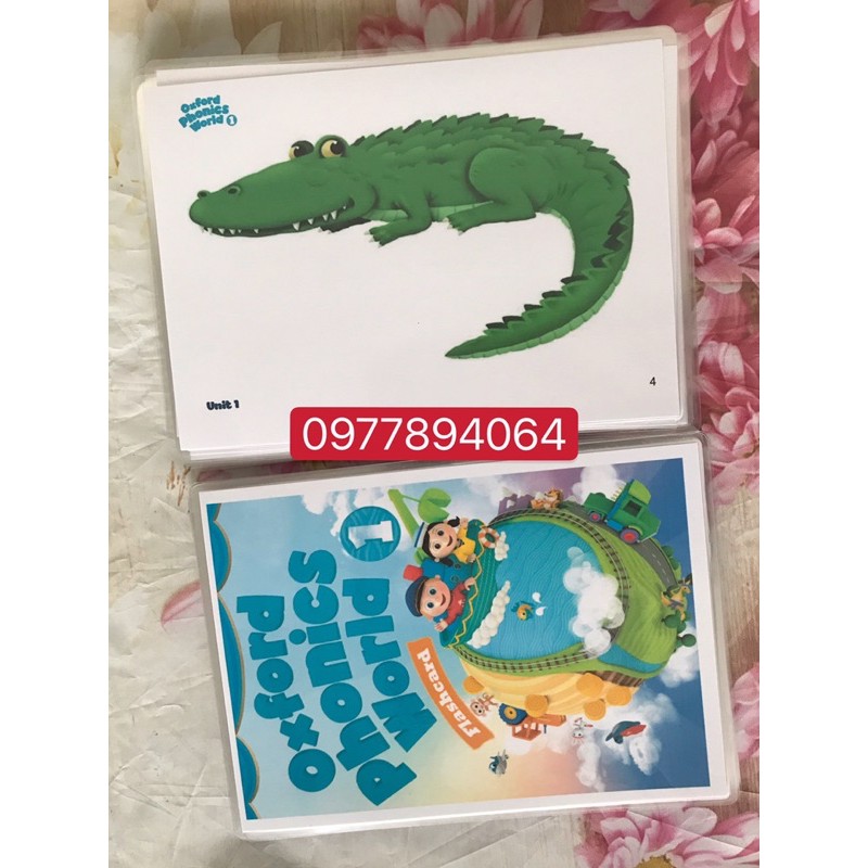 FlashcardsOxford phonics world 1- 104 thẻ thiết kế 2 mặt- ép plastics siêu bền đẹp