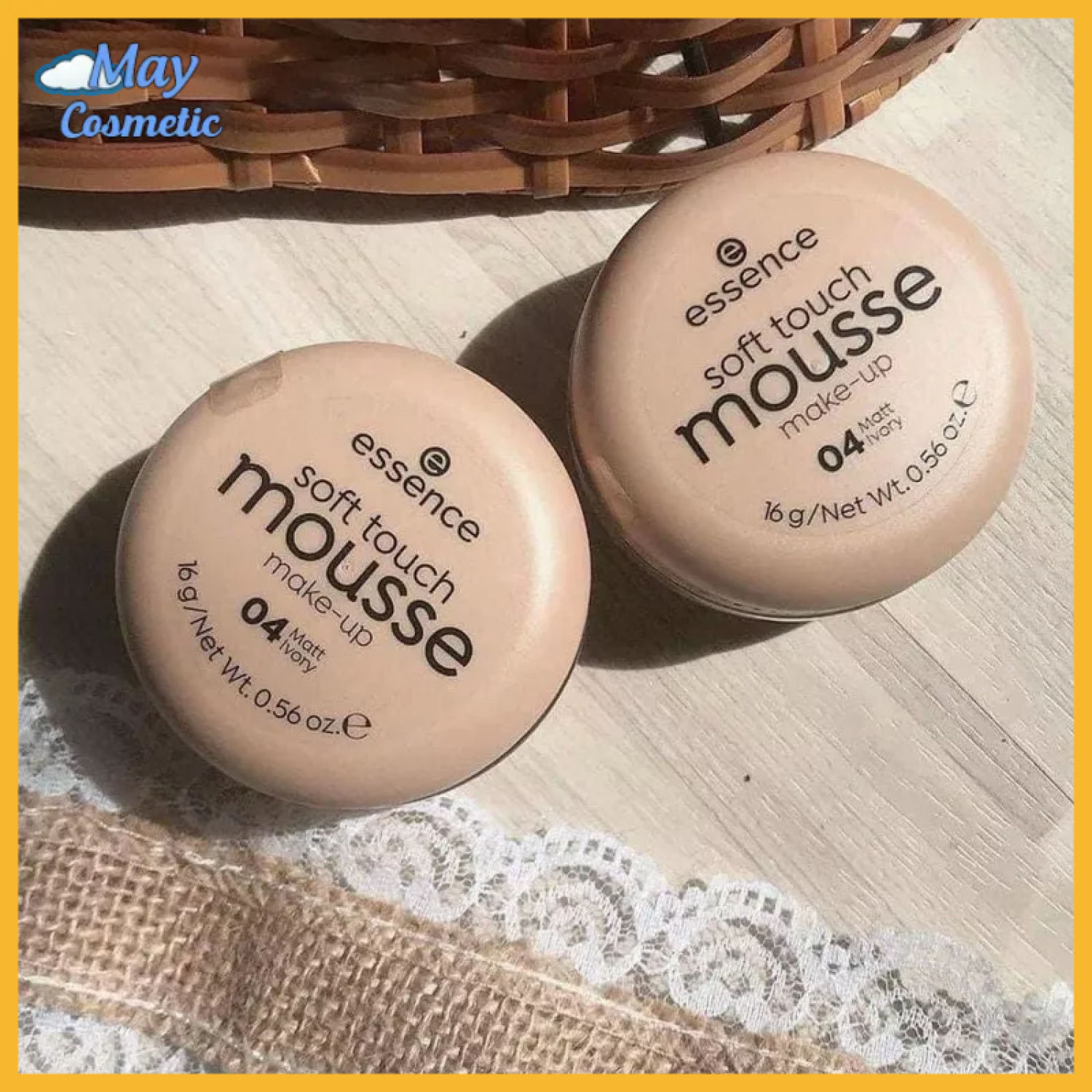 Phấn tươi ESSENCE MOUSSE ĐỨC [CHÍNH HÃNG] SOFT TOUCH MOUSSE Phấn Phủ Kem Nền, Siêu Mịn, Siêu Che Phủ, Màu 04, 16g