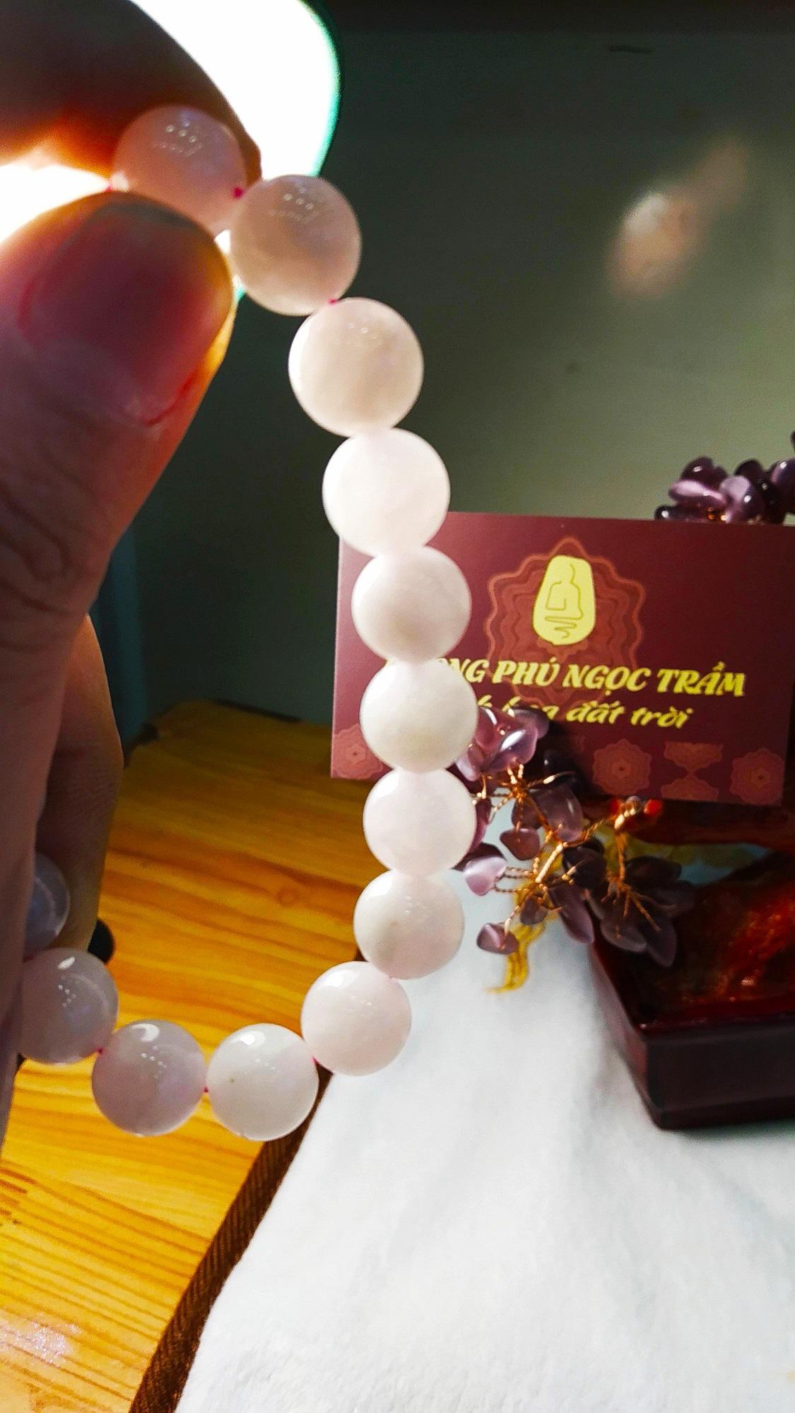 Vòng phong thủy - Vòng đá thạch anh hồng 10ly