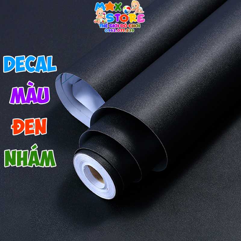 Decal đen nhám, decan sần giấy dán màu đen, dán bàn, tủ