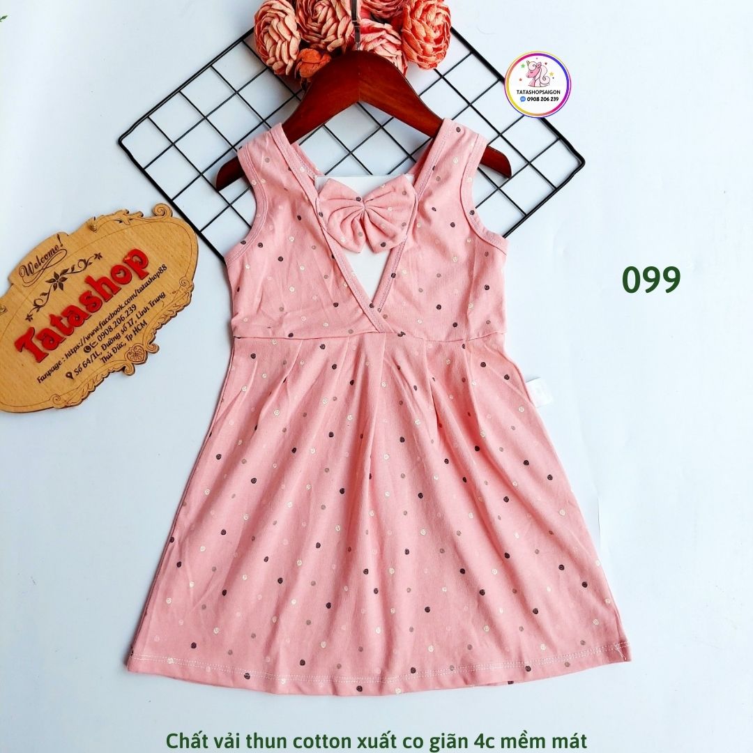 099 Đầm bé gái thun cotton mặc nhà mát