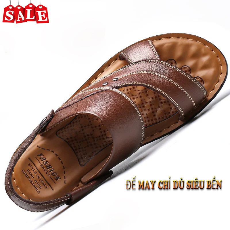 DÉP NAM DA BÒ CAO CẤP ĐẾ CAO SU KHÂU [DATA]