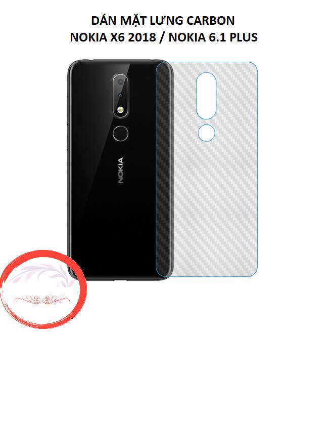 Bộ 3 tấm dán lưng mặt sau vân Carbon 3D trong suốt cho điện thoại Nokia X6 , Nokia 6.1 Plus