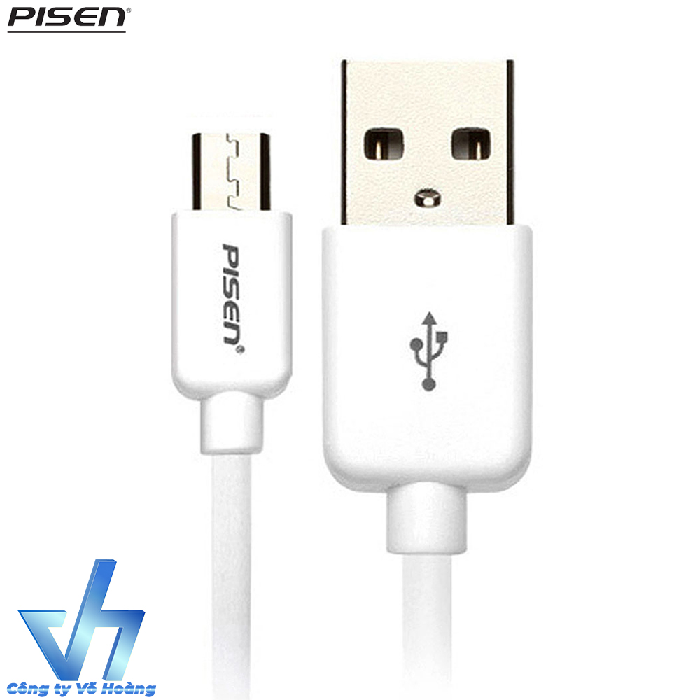 Cáp sạc Pisen MicroUSB (Trắng)