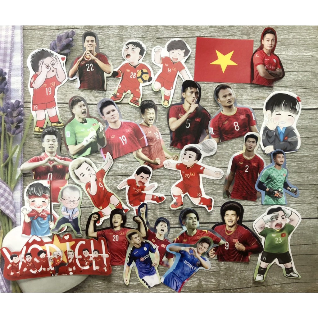 Sticker cầu thủ bóng đá Việt NAM set 29 ảnh / ảnh dán cầu thủ bóng đá Việt NAM