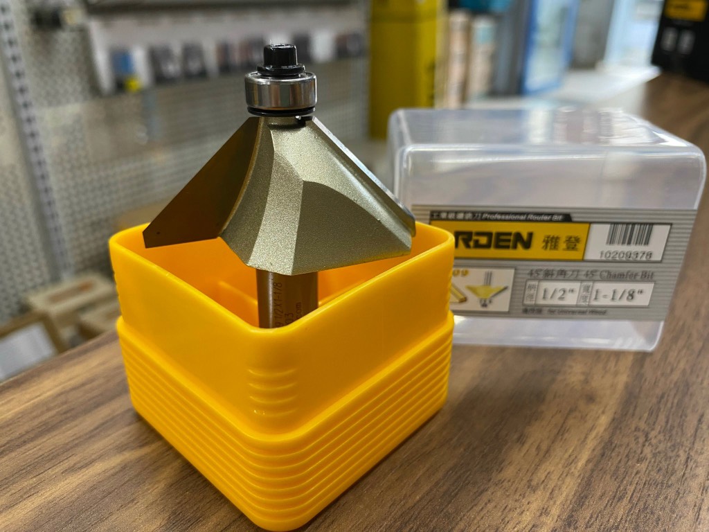 Mũi phay gỗ vát cạnh 45 độ ổ bi cốt 1/4" và 1/2" arden