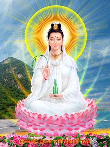 Dây chuyền mặt phật quan âm bồ tát ( an lành - bình an )