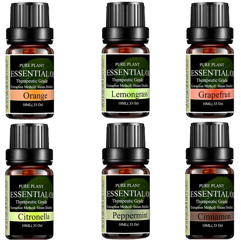 Sweet Orange Essential Oil, Lemongrass Essential Oil, Peppermint Essential Oil, Grapefruite Essential Oil, Citronella Essential Oil, Cinamon Essential Oil