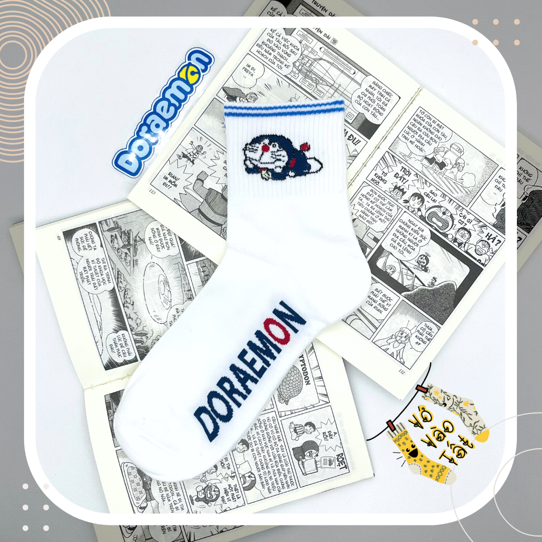 VỚ TẤT CỔ CAO TRUNG DORAEMON XANH BIỂN ĐẬM